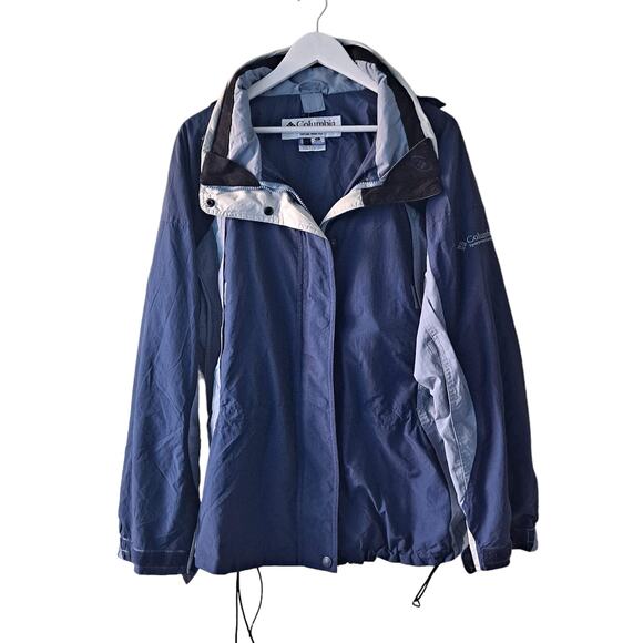 Columbia Core Interchange Core Jacket Softshell Hooded in Navy & Blue Size XL - Picture 1 of 16